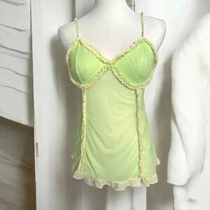 La vie en rose y2k  neon green slip chemise S